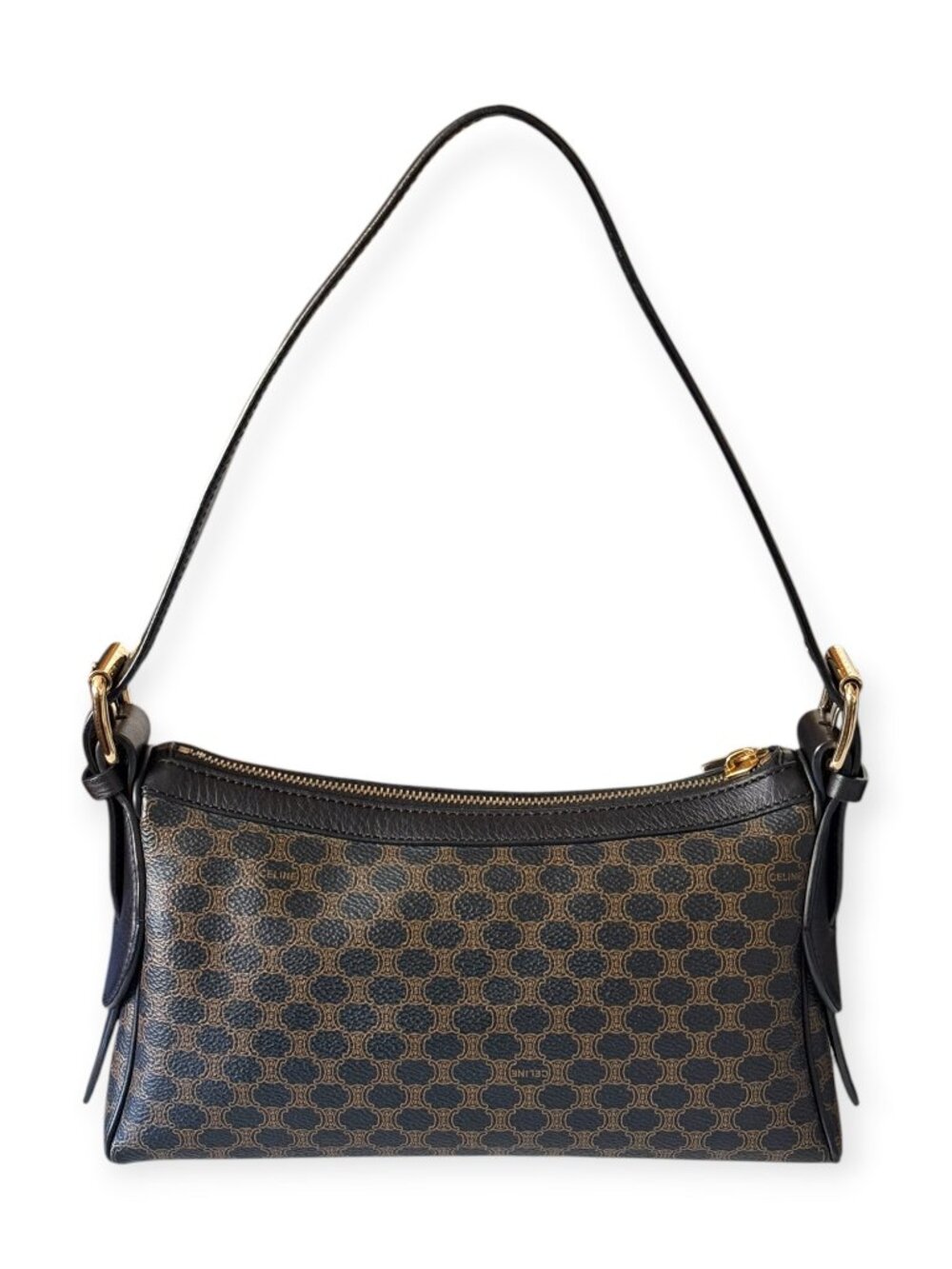 Vintage CELINE Dark Macadam Mini Baguette/Shoulder Bag - Picture 4 of 8